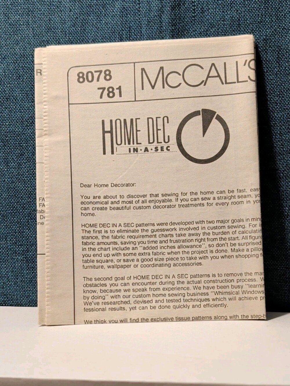 Vintage 1995 McCalls 8078 Home Dec In A Sec Window Treatment Swag Valance UNCUT - Picture 8 of 16